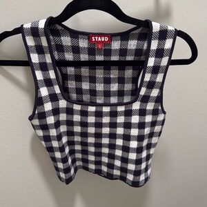 Staud Trail Check Sleeveless Top